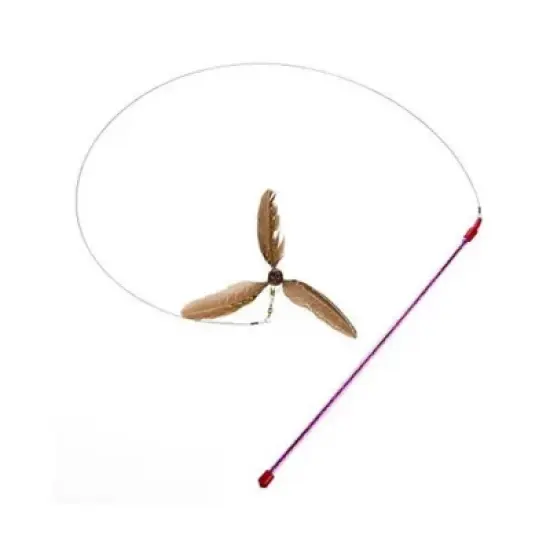 GoCat Da Purr-Peller Cat Toy, A Feather Propeller That Spins as it is Guided Through The Air (Тwo Рack) image {2}