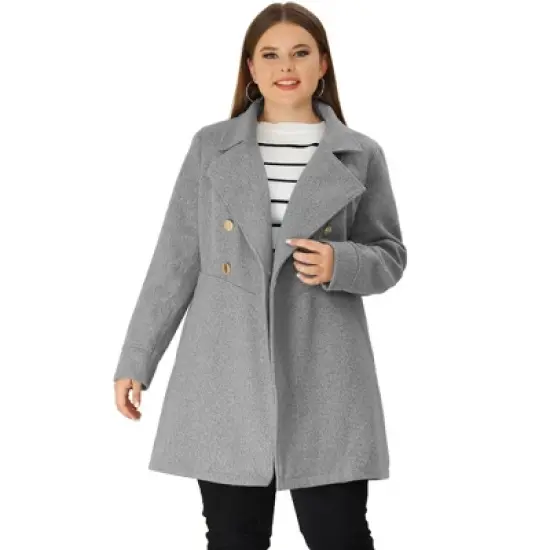Agnes Orinda Women's Plus Size Winter Fashion Outerwear Double Breasted Warm Overcoats image {12}