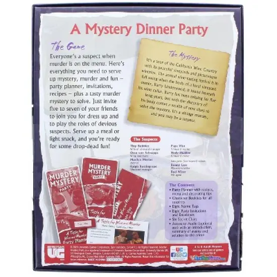 University Games Murder Mystery Adult Party Game | A Taste for Wine and Murder image {2}