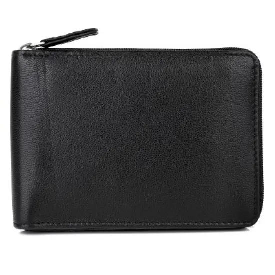 J. Buxton Emblem Zip-Around Billfold Leather Wallet - Black image {1}