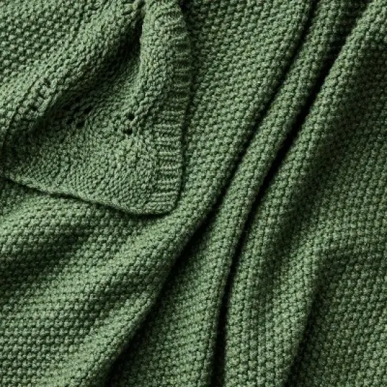 Scalloped Knit Throw Green - Threshold&trade; designed with Studio McGee image {2}