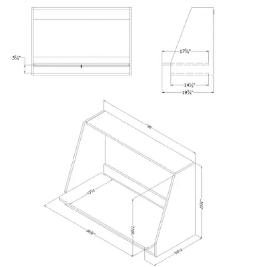 Interface Wall Mount Desk Pure White - South Shore image {6}
