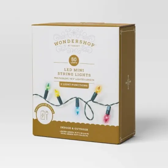 50ct LED Battery Operated Hybrid Miniature String Lights with Green Wire - Wondershop&trade; image {5}