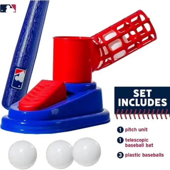 Franklin MLB Pop A Pitch Youth Baseball Batting Machine With Plastic Bat, Balls & Pitch Unit image {3}