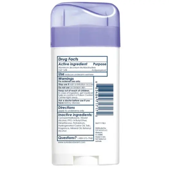 Sure Wide Anti-Perspirant Deodorant Original Solid Regular Scent 1.70 Oz image {3}