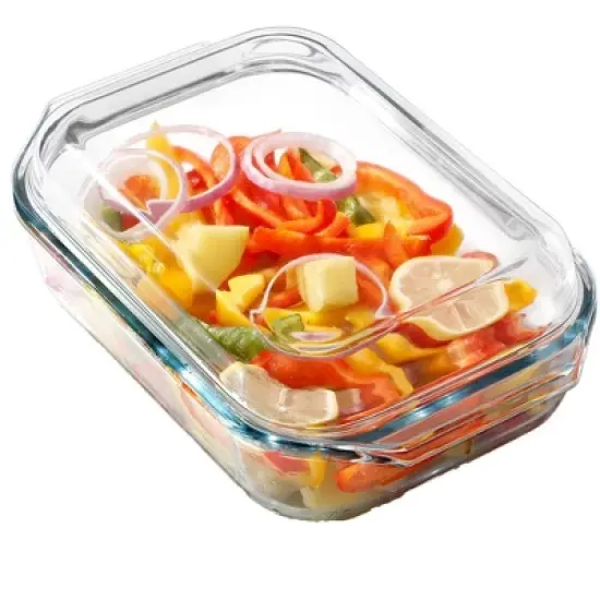Itopfox 2 QT Rectangular Glass Casserole Dish with Lid, Oven Safe Tempered Glass Bakeware for Cooking, Baking, and Serving image {7}