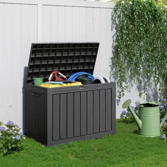 MAYEERTY 45 Gallon Large Capacity Outdoor Deck Box for Patio Furniture Cushions, Pillow with Wheels image {2}