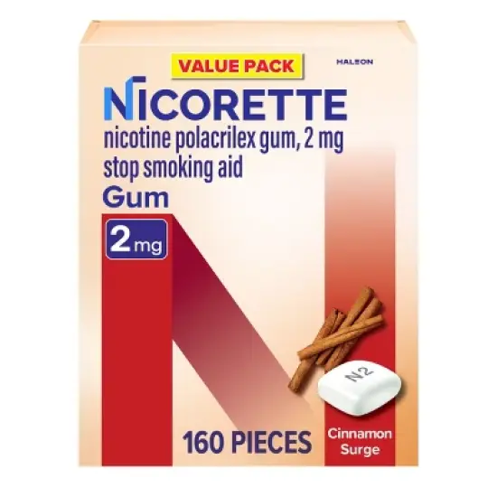 Nicorette 2mg Stop Smoking Aid Nicotine Gum - Cinnamon Surge - 160ct image {11}