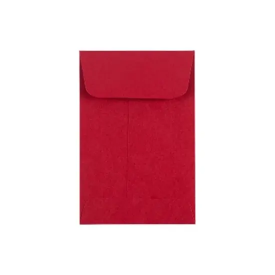 LUX #4 Coin Envelopes (3 x 4 1/2) - Ruby Red 50/Pack 80lb. Ruby Red (LUX-4CO-18-50) image {2}