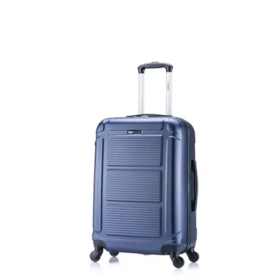 InUSA Pilot Lightweight Hardside Medium Checked Spinner Suitcase - Navy Blue image {5}