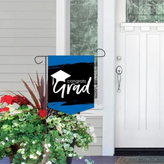 Big Dot of Happiness Blue Grad - Best is Yet to Come - Outdoor Home Decorations - Double-Sided Royal Blue Graduation Party Garden Flag - 12 x 15.25 in image {5}