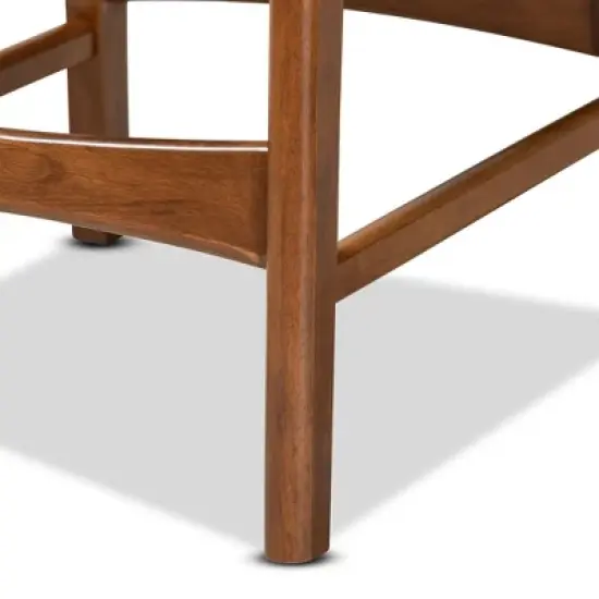 2pc Katya Fabric Upholstered and Wood Counter Height Barstool Set - Baxton Studio image {4}