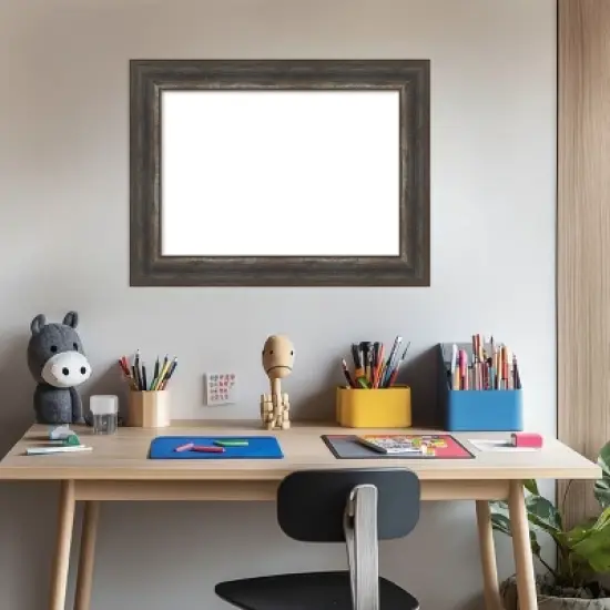Amanti Art Alta Brown Grey Framed Dry Erase Magnetic Board image {5}