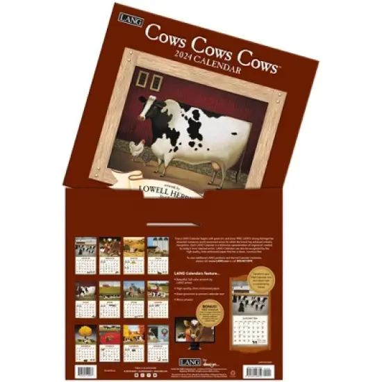 Lang 2024 Wall Calendar 24"x12" Cows Cows Cows image {3}