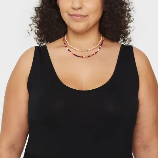 Semi-Precious Aventurine Jasper Lapis Opal Quartz Beaded Necklace Set 3pc - Universal Thread&trade; image {1}