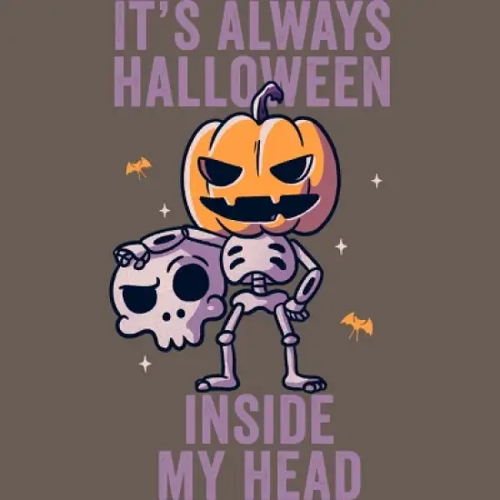 Women's Design By Humans It's Always Halloween Inside My Head Funny Cute Spooky By EduEly Racerback Tank Top image {1}