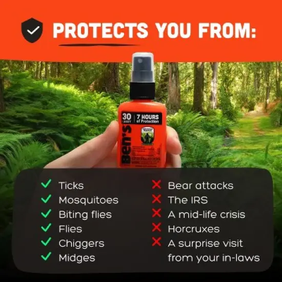 Ben's Tick & Insect Repellent - Travel Size Bug Spray with 30% DEET for Mosquitoes, Ticks & More - 1.25 oz, 4 Pack image {3}