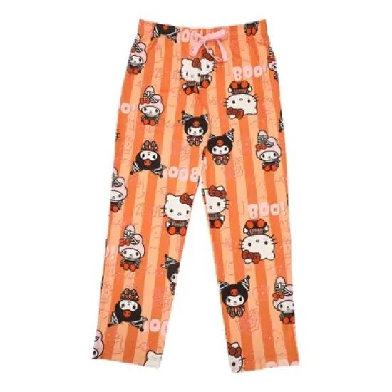 Hello Kitty Boo Halloween Costumes Women&rsquo;s Orange Striped Sleep Pajama Pants image {5}
