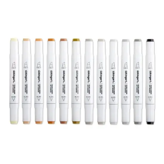 KINGART PRO Double-Ended Markers 12 Neutral Colors image {7}