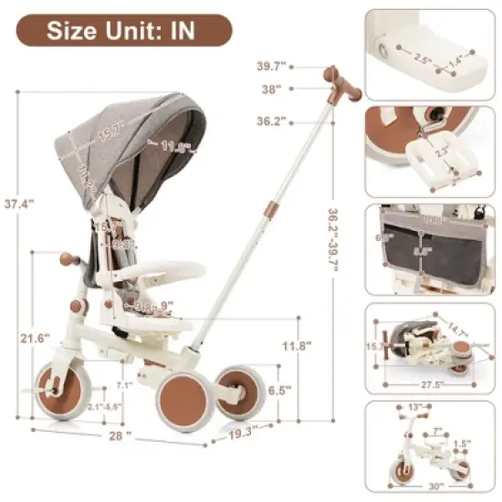 Dexmalle Foldable Toddler Tricycle image {6}