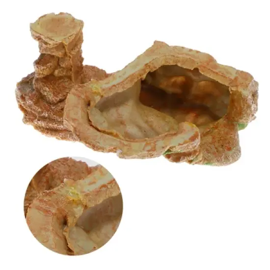 Unique Bargains Resin Tortoise Rock Turtle Basking Platform 9.7"x6.7"x4.1" Orange Green 1 Pcs image {4}