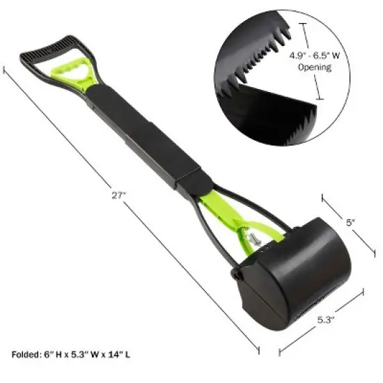 PETMAKER Foldable Pet Pooper Scooper, Green image {1}