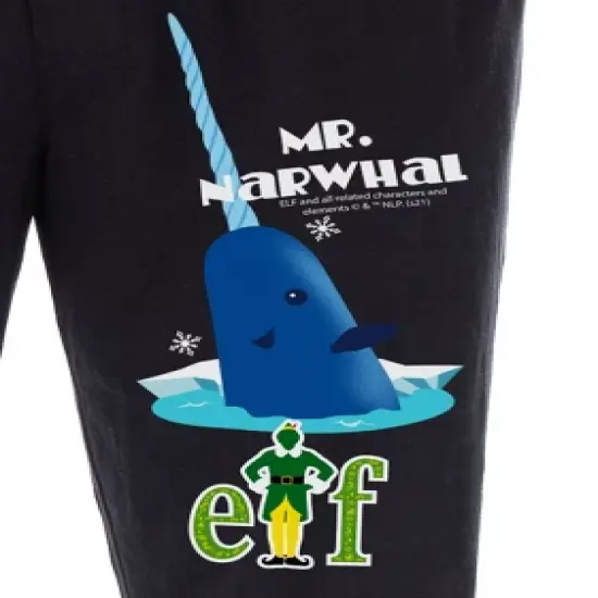 Elf The Movie Men's Mr. Narwhal Loungewear Sleep Bottoms Pajama Pants Black image {2}
