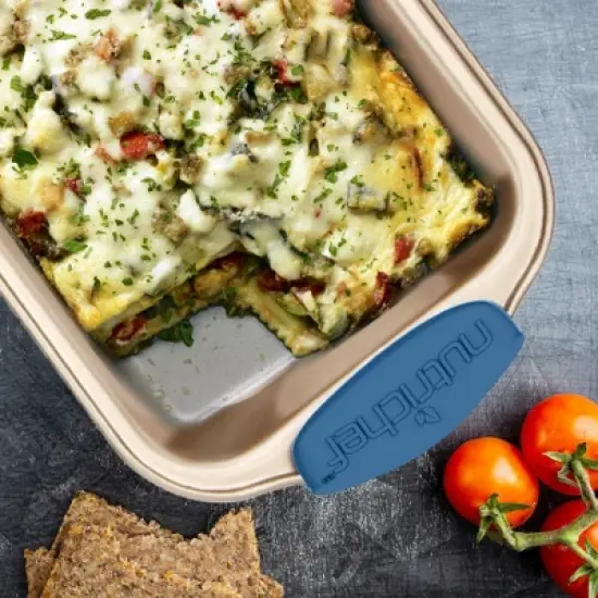 NutriChef 8-Piece Nonstick Bakeware Set with Blue Silicone Handles - Gold Coating image {4}