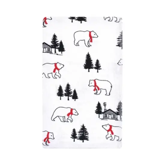 Hudson Baby Infant Boy Cotton Flannel Burp Cloths, Buffalo Plaid Bear, One Size image {2}
