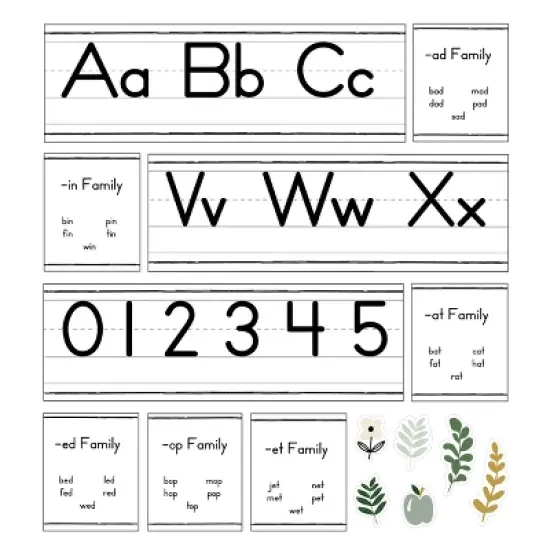 Carson Dellosa Education Farmhouse Alphabet Line: Manuscript Bulletin Board Set, Grade PK-2 (52 pieces) image {5}