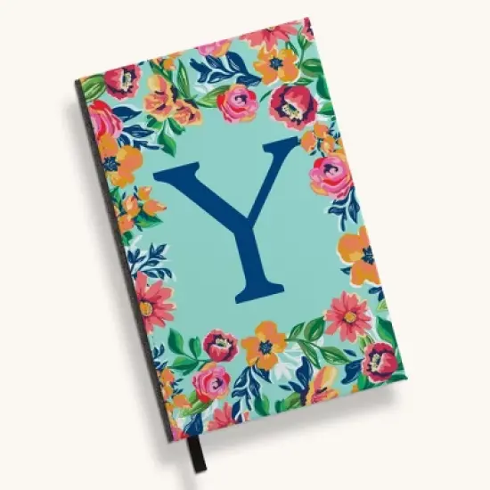 Personalization Mall Flowery Initial Journal, Blue Aqua image {28}