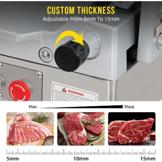 Commercial 12" Automatic Slicer Blade Electric Food Slicer Cutter 180+370W Motor image {3}
