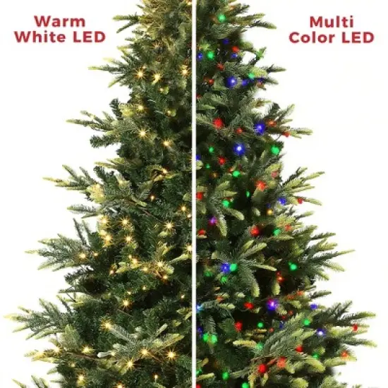 Pre-Lit Slim Aspen Fir Artificial Christmas Tree | 350 UL Clear Lights, Metal Stand image {3}