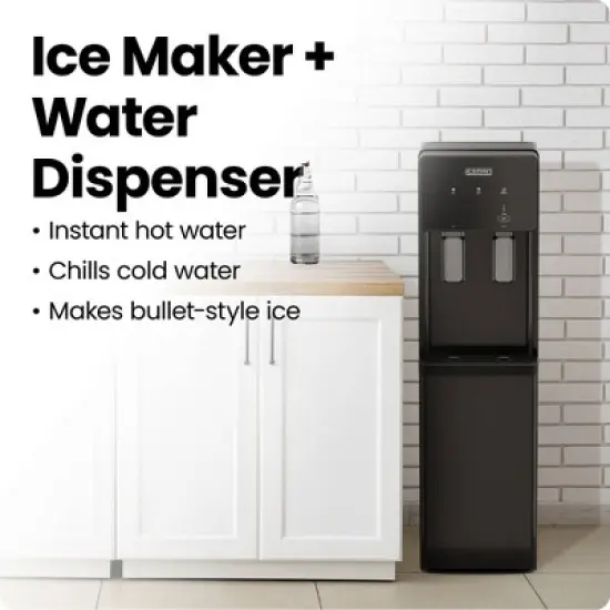 Iceman Ice Maker and Water Dispenser, Bottom-Loading for 1-5 Gallon Bottles - Black image {1}