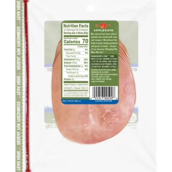 Applegate Natural Uncured Black Forest Ham - 7oz image {4}