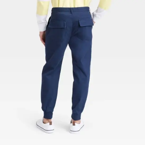 Houston White Adult Calvary Twill Athletic Jogger Pants - Navy Blue image {1}