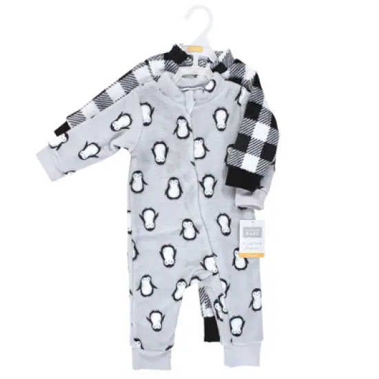 Hudson Baby Unisex Toddler Plush Jumpsuits, Gray Penguin image {1}