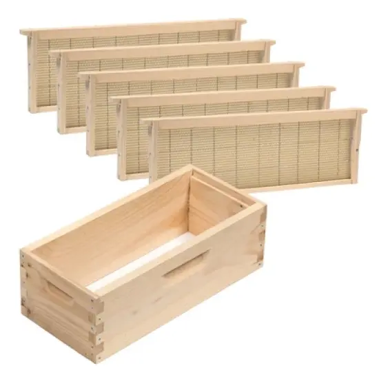 Lehman's Beekeeping Medium Nuc Box, Assembled Super or Brood Box with Beeswax Foundation Frames for 5 Frame Honeybee Hives, Amish Made image {5}