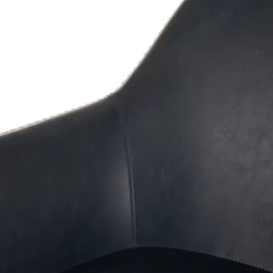 Set of 2 Mid Century Modern Vintage Leatherette Dining Armchair Navy Blue - Glitzhome image {3}