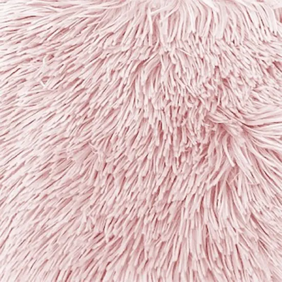 Precious Tails Super Lux Shaggy Fur Bolster Cat and Dog Bed - S - Pink image {3}