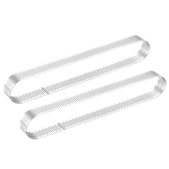 Unique Bargains Heat-Resistant Non Stick Perforated Oval Metal Pastry Rings 2 Pcs image {8}