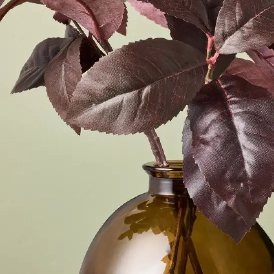 15.5" Black Plum Leaf Artificial Fall Arrangement - Hearth & Hand&trade; with Magnolia image {2}