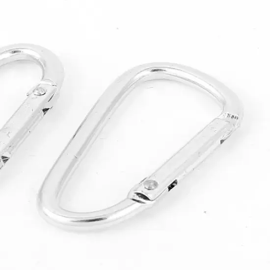 Unique Bargains Metal D-Ring Carabiner Hook Silver Tone 1.8" x 1" x 0.16" 10 Pcs image {1}