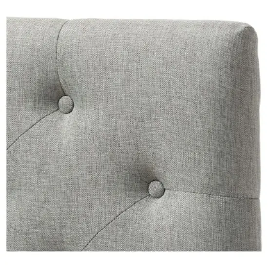 Twin Viviana Modern And Contemporary Fabric Upholstered Button Tufted Headboard Gray - Baxton Studio image {2}