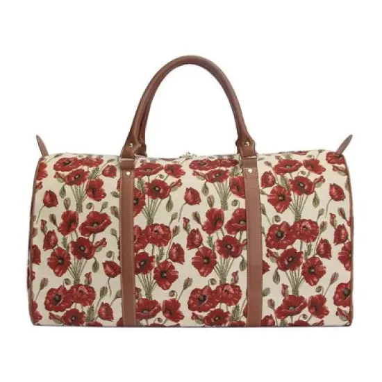 Signare USA Red Poppy Floral Big Holdall/Duffel Bag image {1}