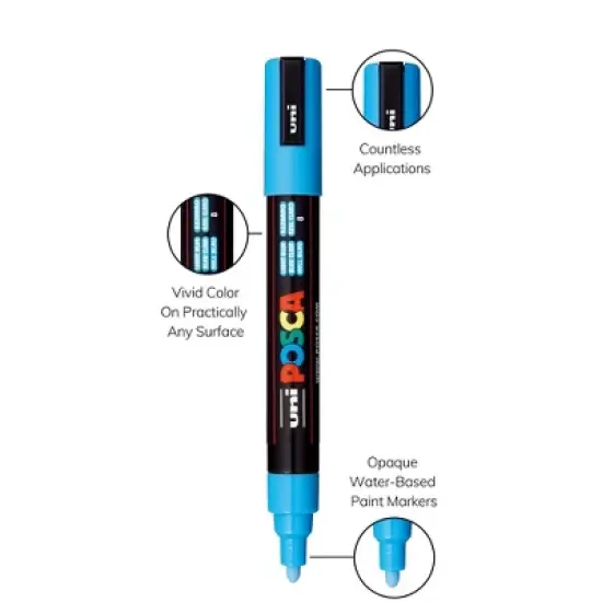 uniball POSCA 15pk PC-5M Water Based Paint Markers Medium Tip 1.8-2.5mm image {2}