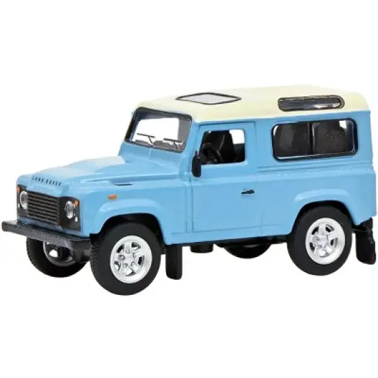 Land Rover Defender Light Blue with Cream Top 1/64 Diecast Model Car by Schuco image {1}