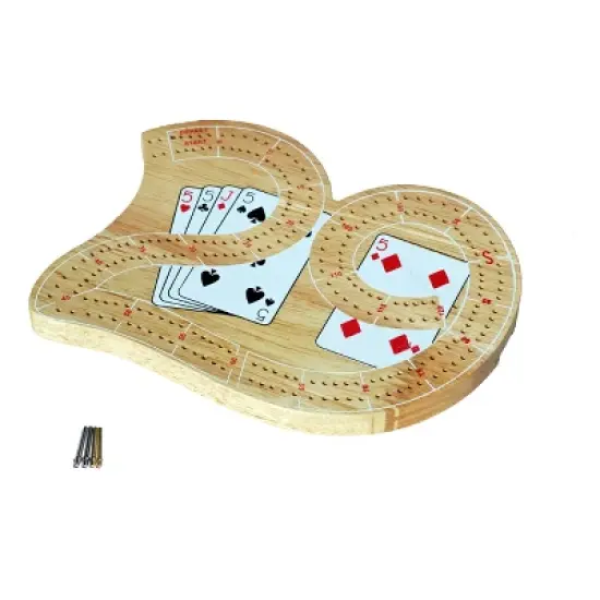 WE Games 29 Cribbage Set - Solid Wood  Board with Metal Pegs image {4}
