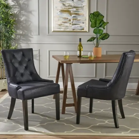 Set of 2 Hayden Traditional Microfiber Dining Chair - Christopher Knight Home image {1}