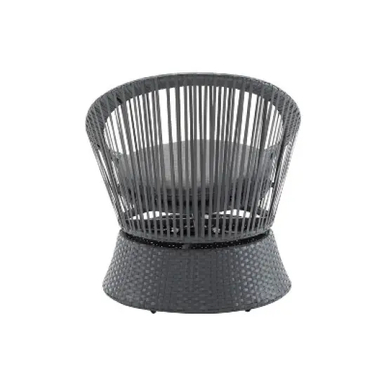 Christopher Knight Home Acheson Modern Outdoor Rattan and Iron Upholstered Accent Chair image {5}